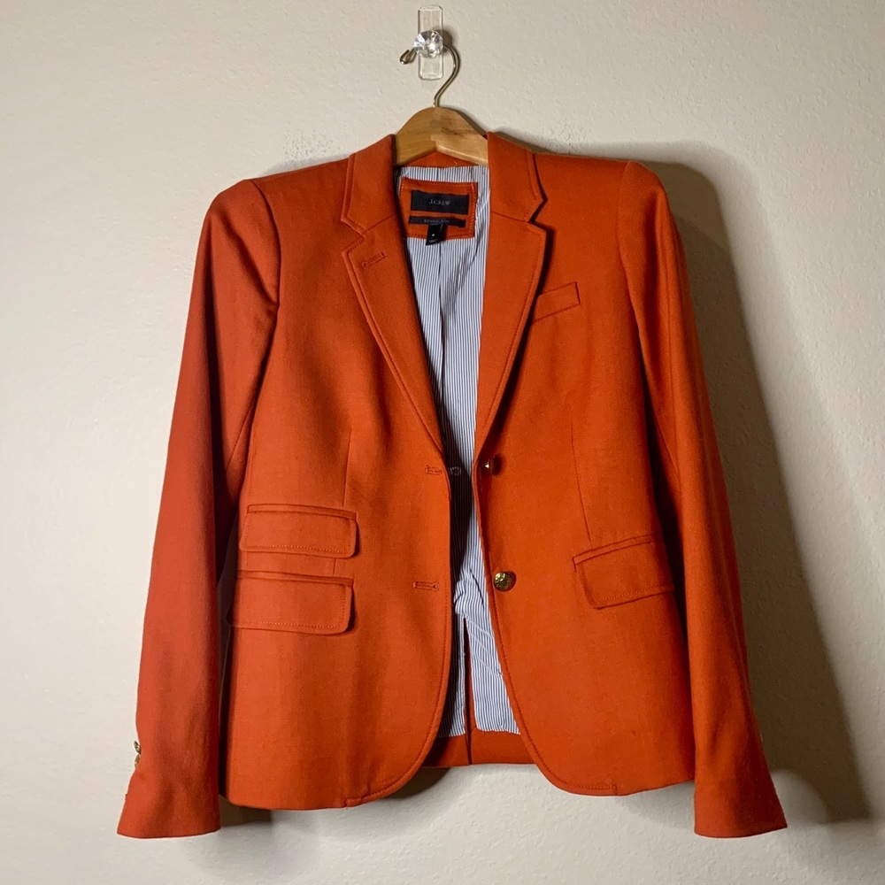 J. Crew Burnt Orange Schoolboy Blazer Jacket 4